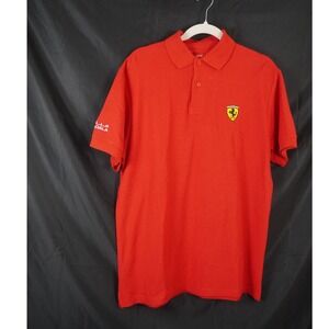 Ferrari Scudetto SS08 Polo Shirt Mens Large Red Mubadala F1 Racing NWT L